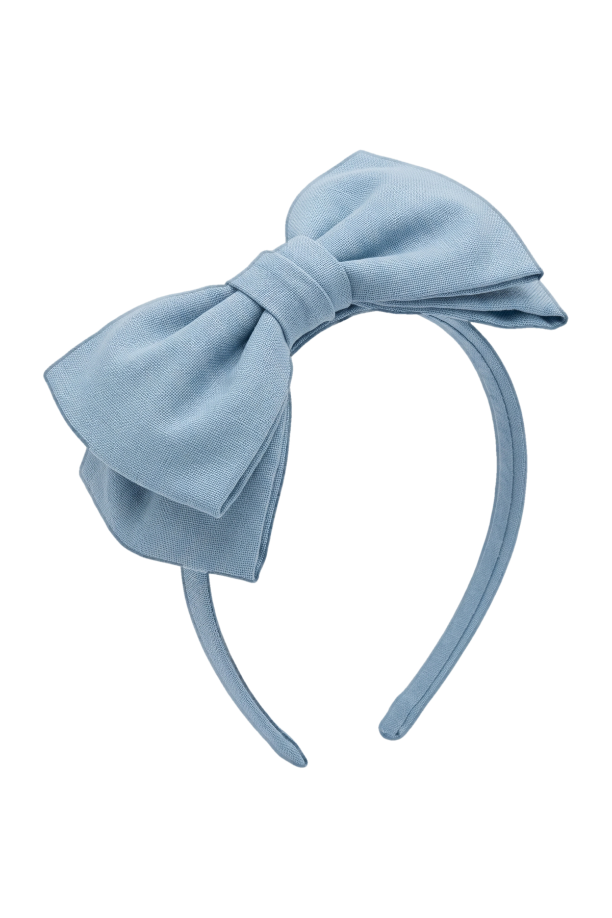 Light blue oversized bow hairband - product view