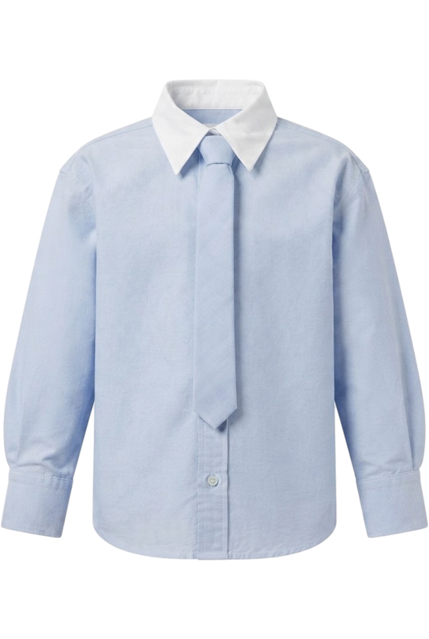 Light blue shirt with tie - product view