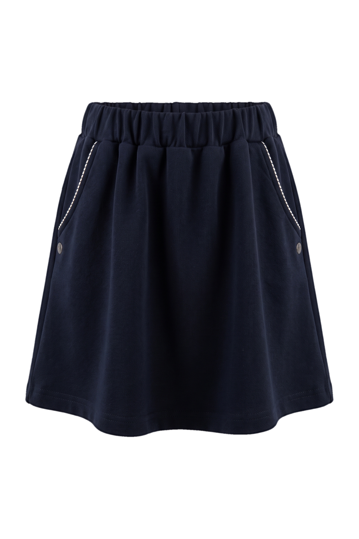Navy blue knitted skirt - product view