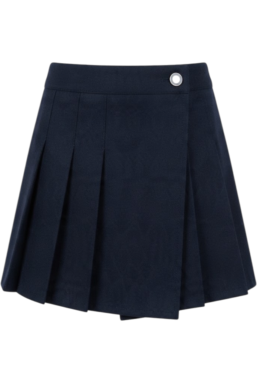 Navy blue skirt with white button - product view