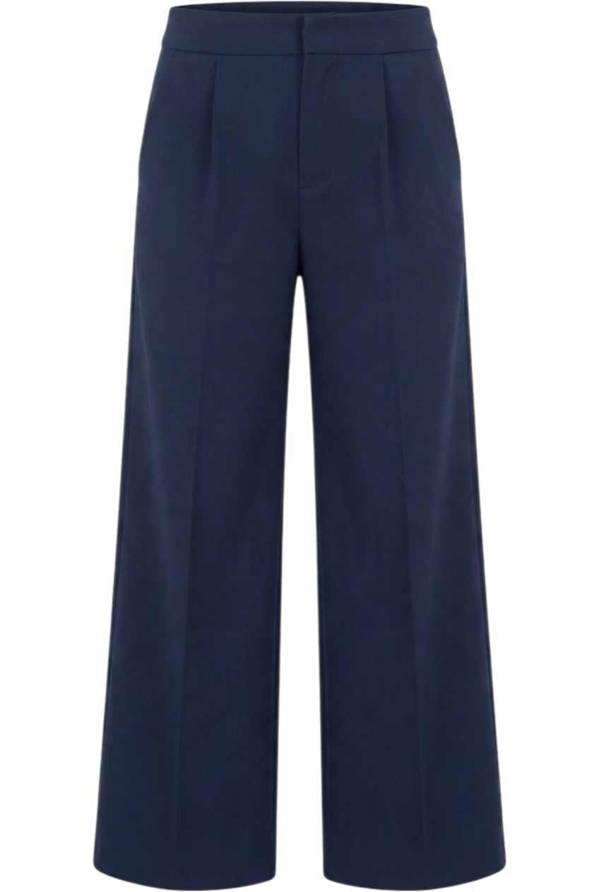 Navy blue wide-leg trousers - product view