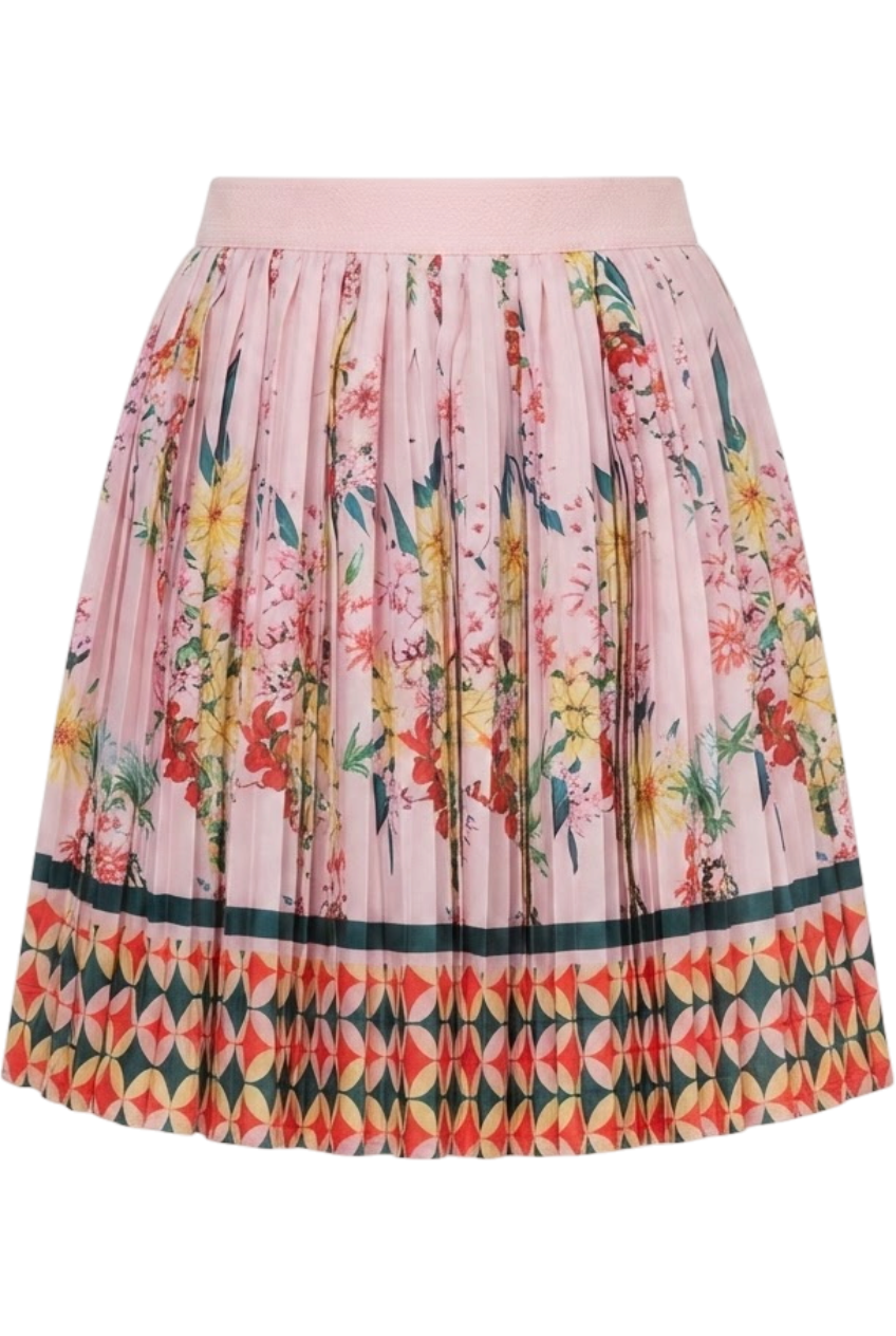 Printed floral pleated skirt - product view