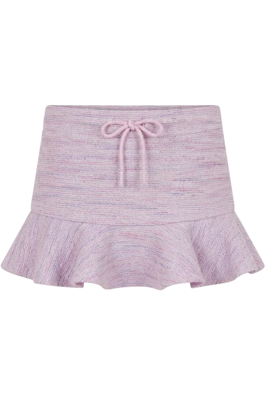 Lilac Coco summer tweed mini skirt - product view