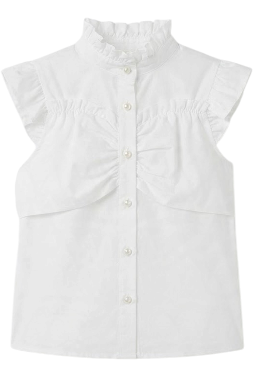 White cotton shirt and top - product view