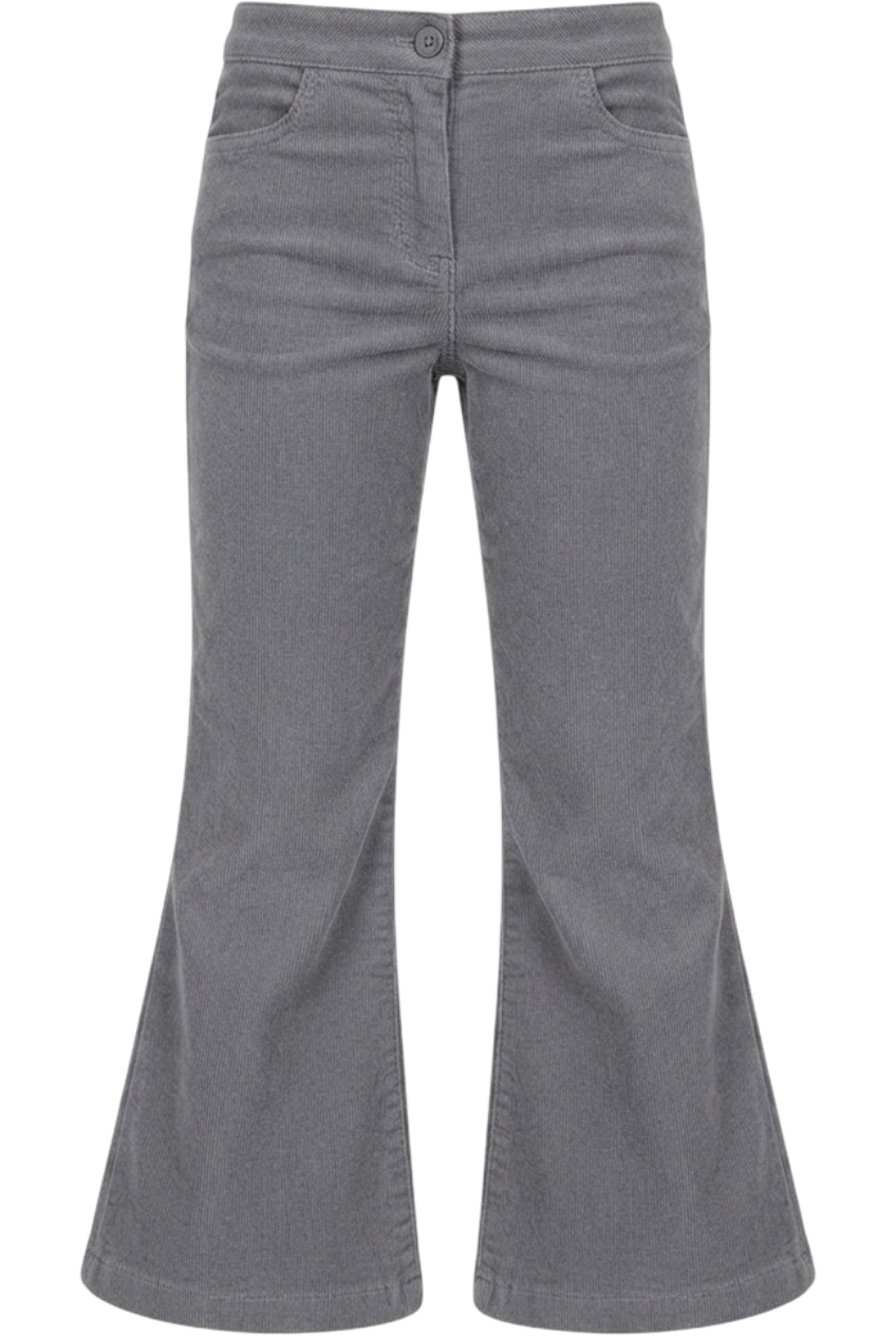 Gray cotton corduroy trousers - product view