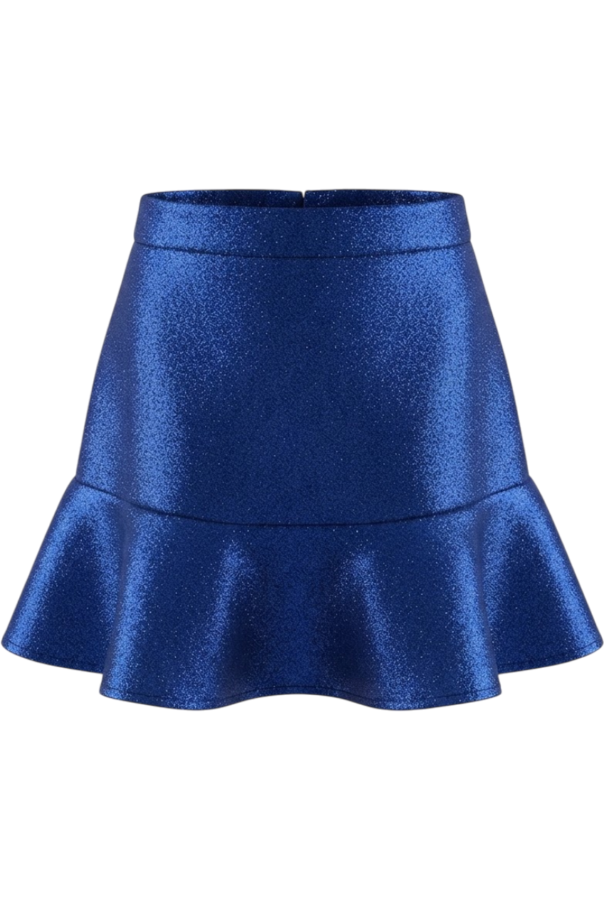 Blue shimmering skirt - product view