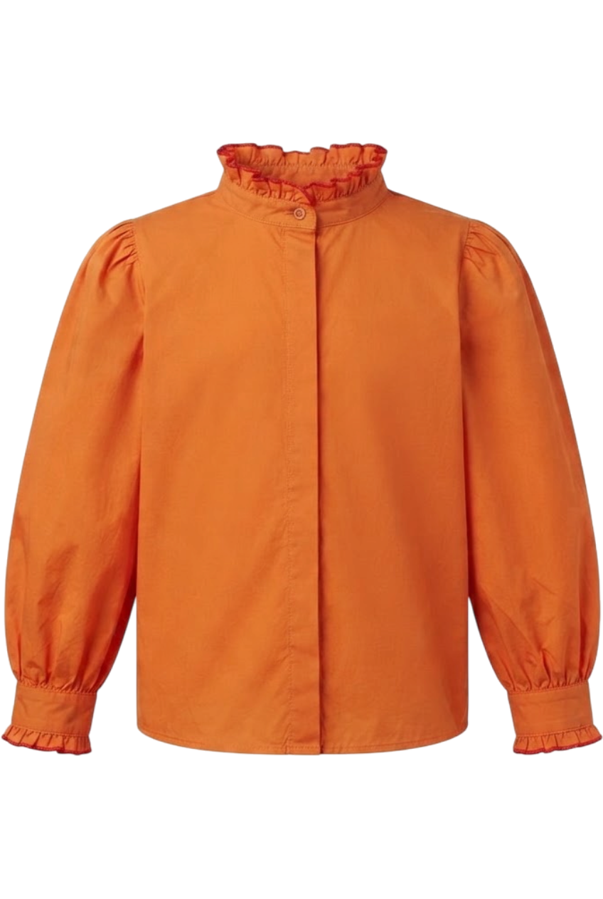 Orange cotton shirt - product view