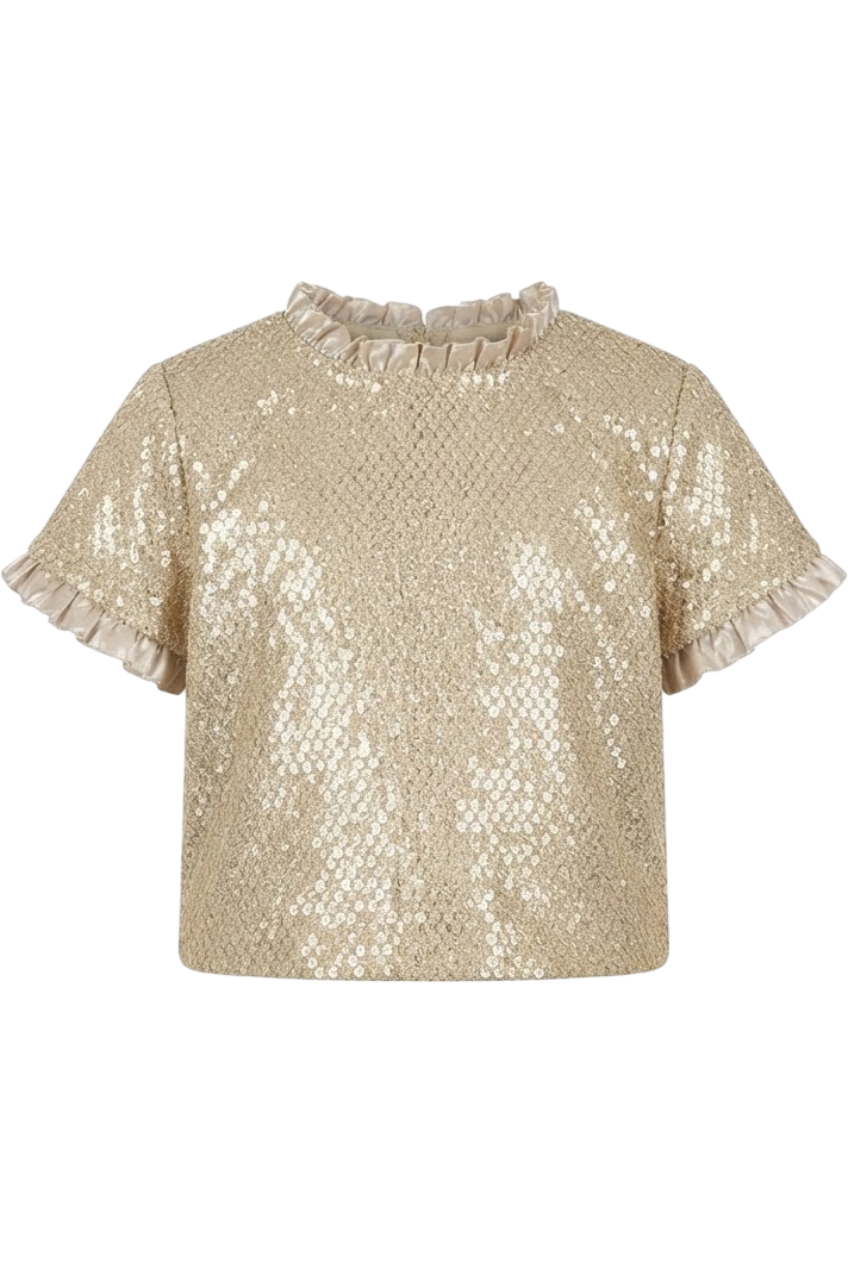 Gold lace top - product view