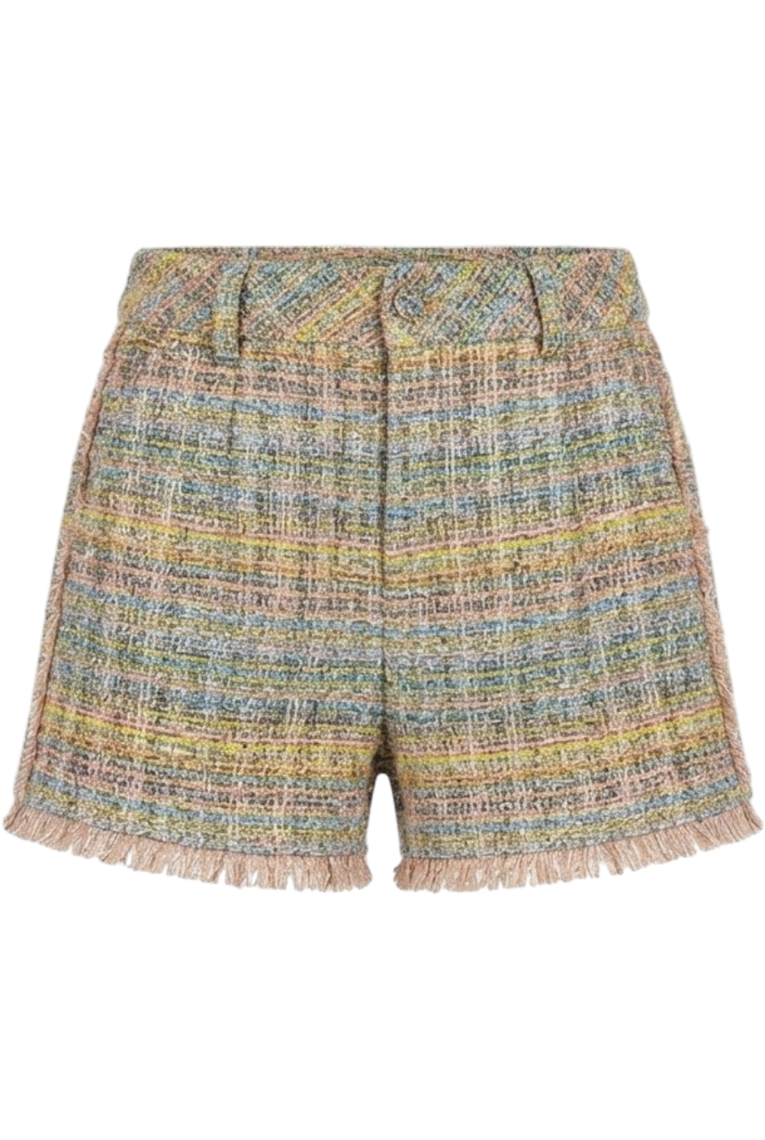 Multicolor lurex tweed shorts - product view