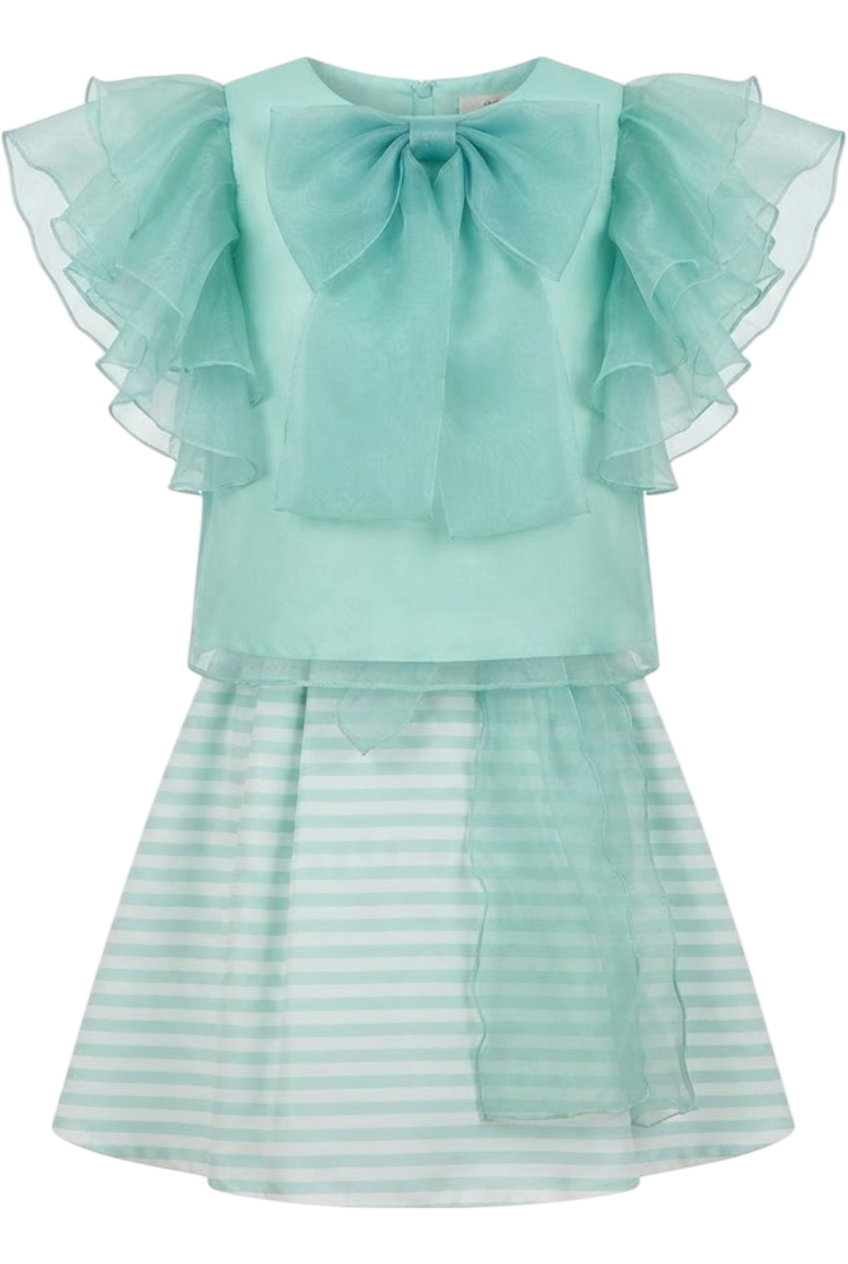 Set tulle skirt and top in mint - product view