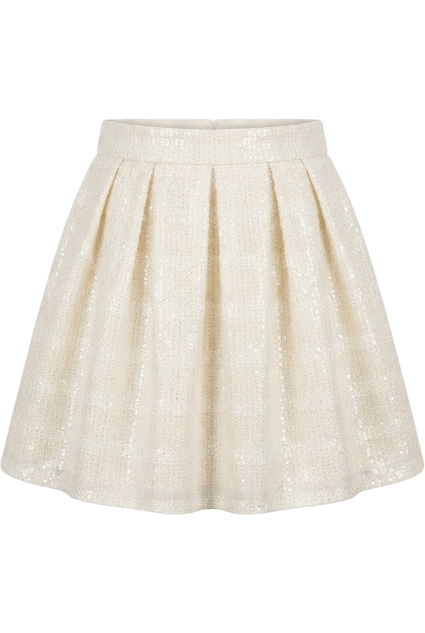 Ivory sequin skirt - product view