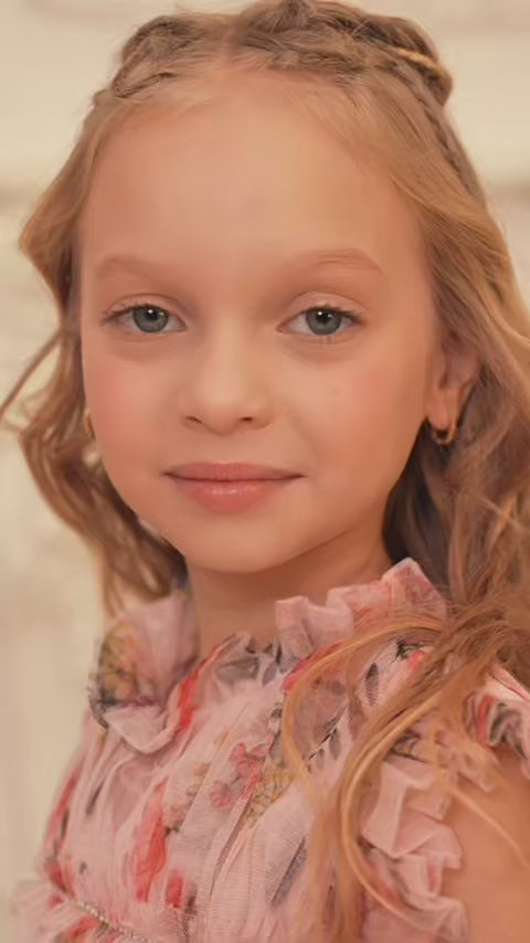 Pink dress with frilled floral pattern