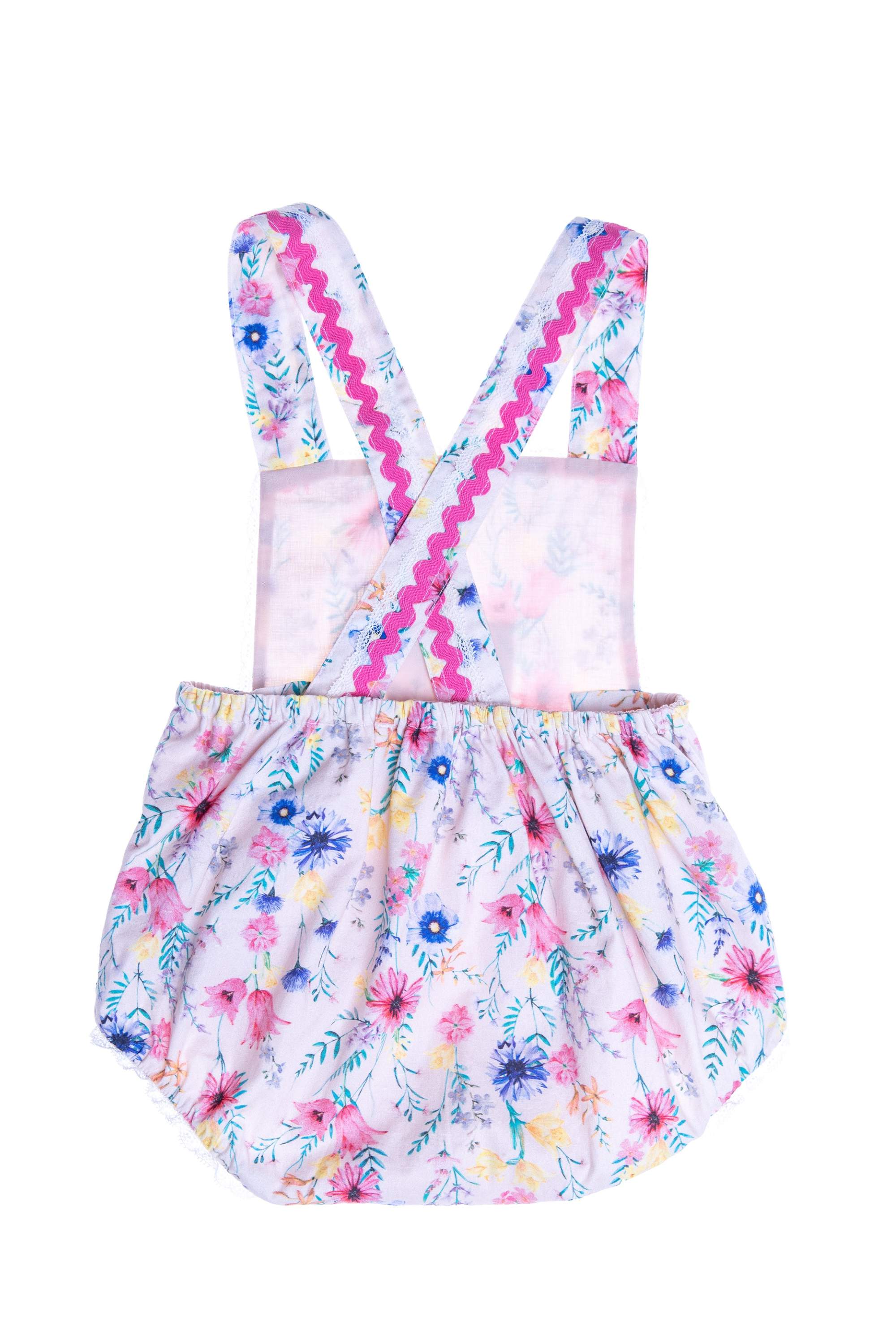 Baby light pink bright flowers satin cotton shortie