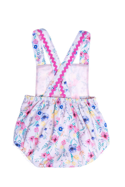Baby light pink bright flowers satin cotton shortie