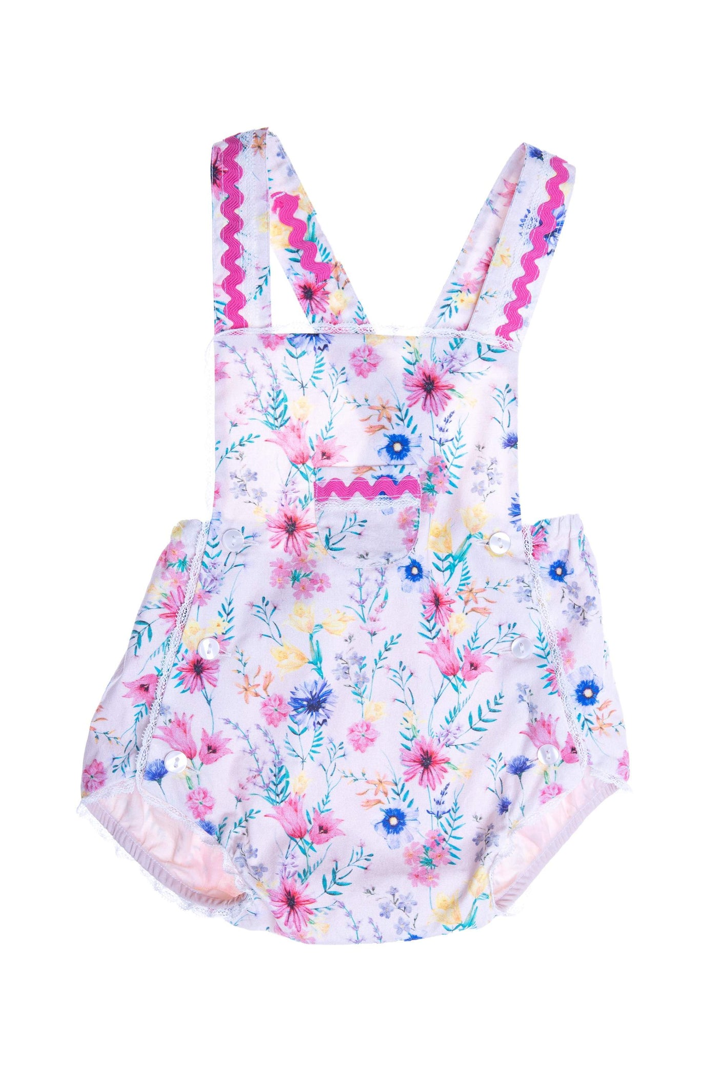 Baby light pink bright flowers satin cotton shortie