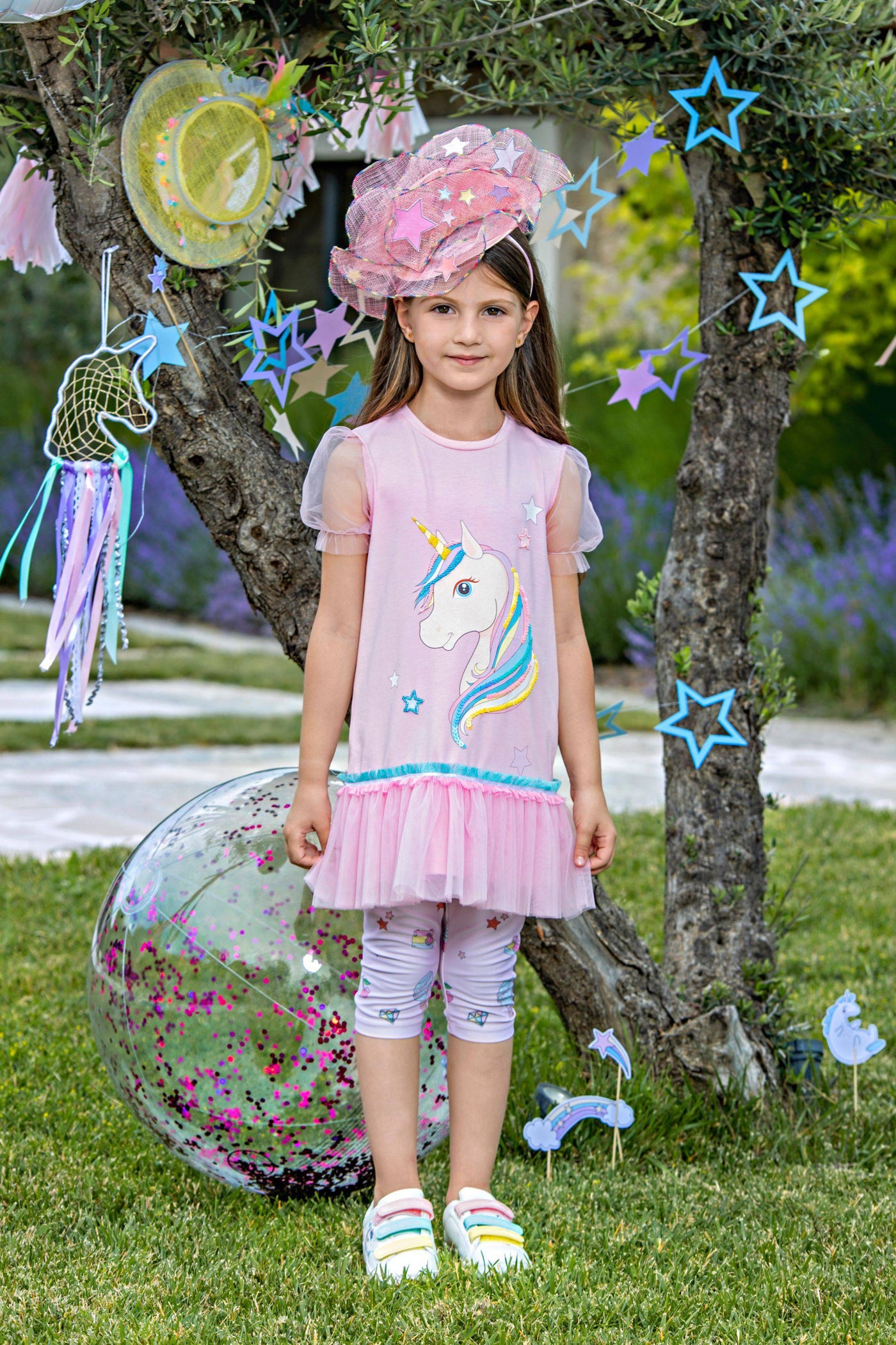 Light pink unicorn leggings