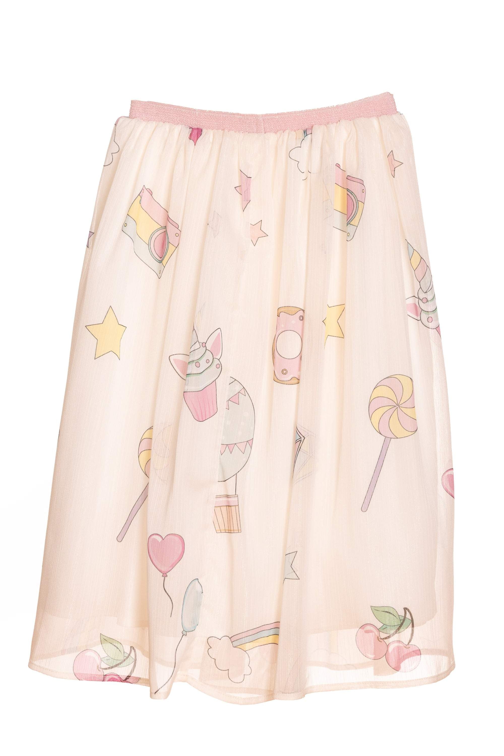 White unicorns chiffon skirt